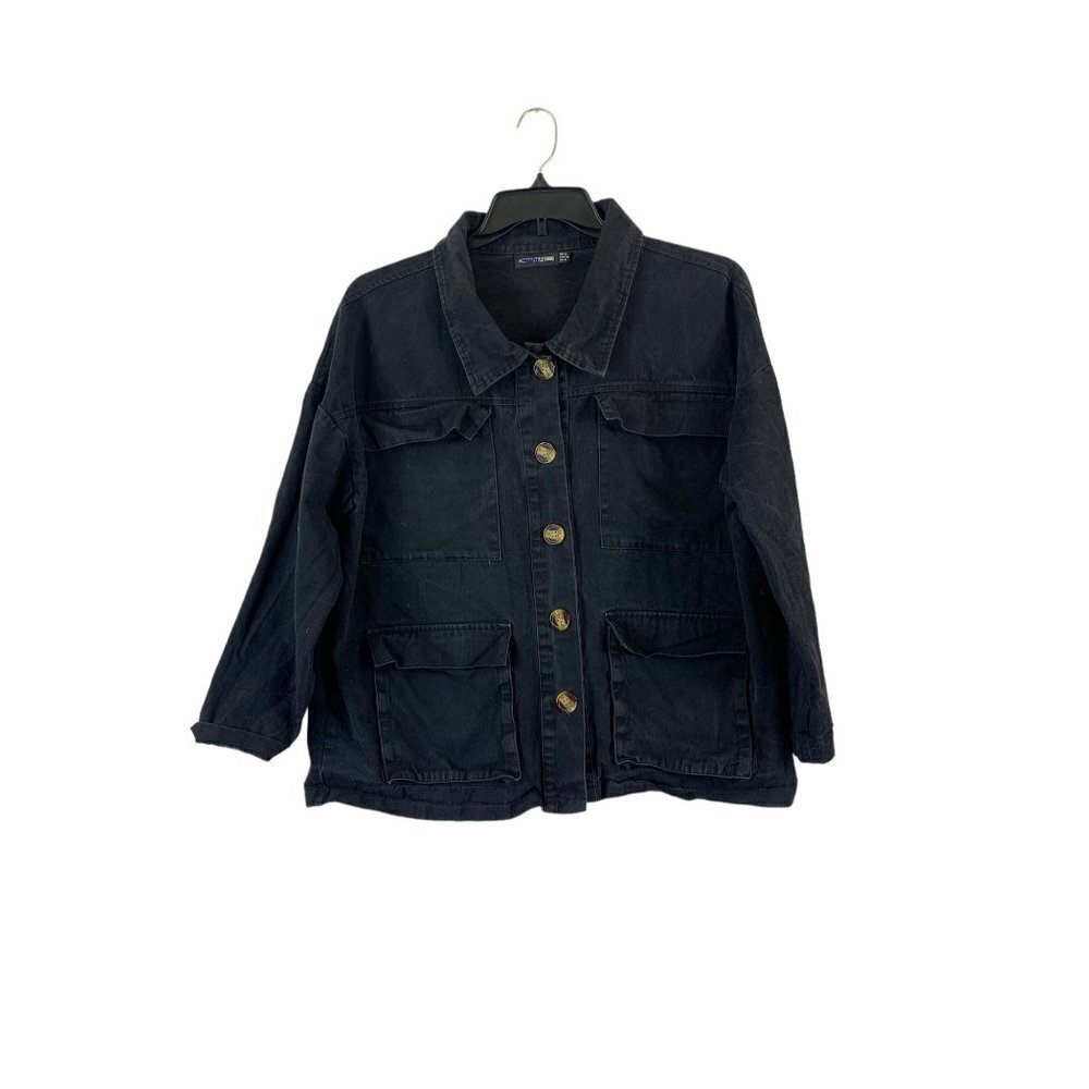 PrettyLittleThing Women's Black Buttoned Jacket